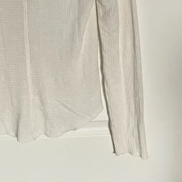 Free People Cream Going Places Snaps Waffle Knit Cardigan Sweater - 35604 - Picture 13 of 16